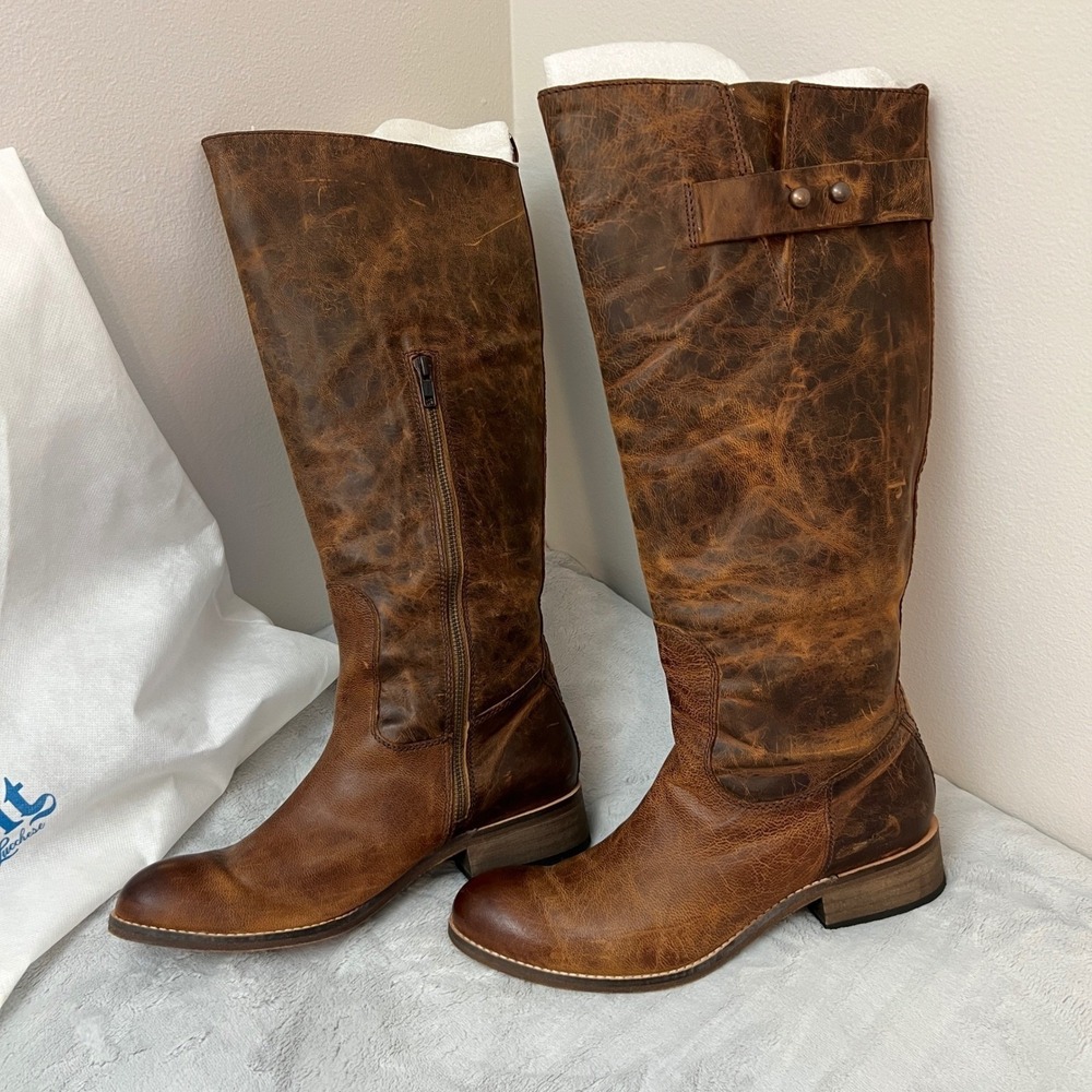 Spirit by Lucchese Bailey Riding Boot‎ Brown Leather Womens 9M S4240 17